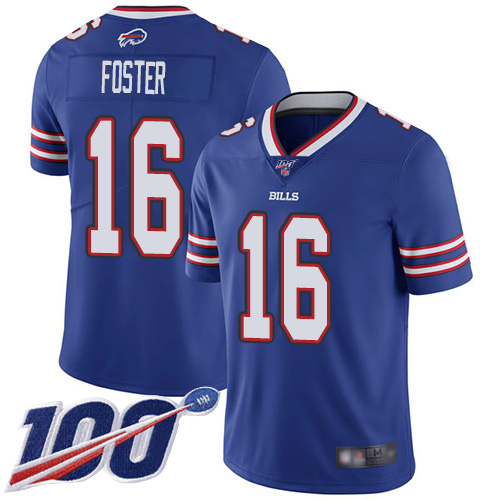 Men Buffalo Bills #16 Robert Foster Royal Blue Team Color Vapor Untouchable Limited Player 100th Season NFL Jersey
